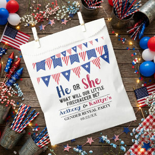 Bolsa De Papel Banderas de Bunting 4 de julio de Revelación de Gé