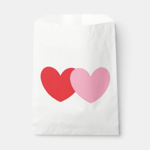 Bolsa De Papel Banderas partidarias con corazones rosados y rojos