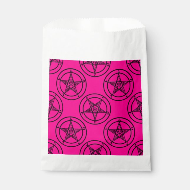 Bolsa De Papel baphomet rosa pentagram halloween (Anverso)