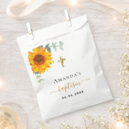 Bolsa De Papel Baptism eucalipto niño de girasol rústico chica