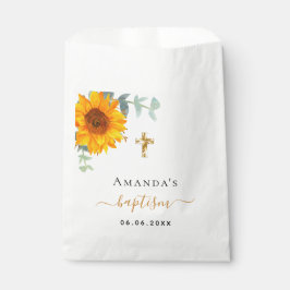 Bolsa De Papel Baptism eucalipto niño de girasol rústico chica