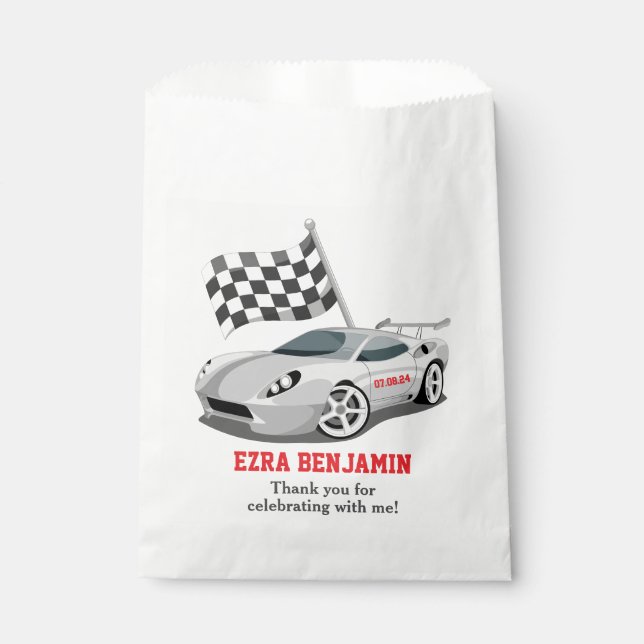 Bolsa De Papel Bar Go-Kart Car Carreras Mitzvah (Anverso)