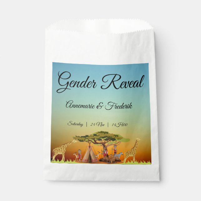 Bolsa De Papel Barco de vela con revelación de género (Anverso)