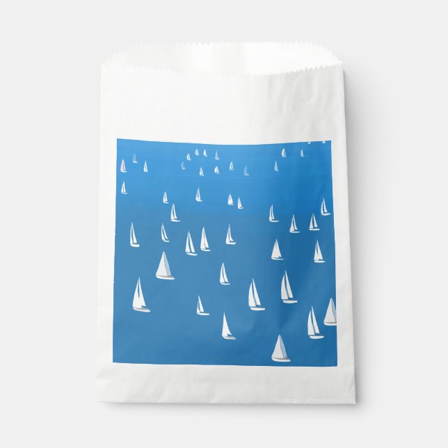 Bolsa De Papel Barcos de vela en el mar azul profundo - Regatta (Anverso)
