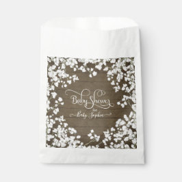 Bolsa De Papel Barn Wood White Boho Floral Baby Shower