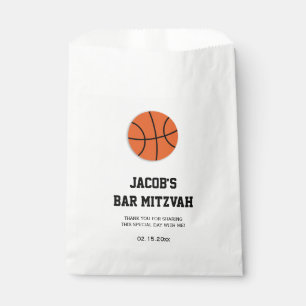 Bolsa De Papel Barra Mitzvah del baloncesto personalizado