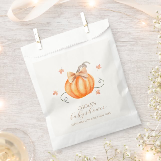 Bolsa De Papel Barrido de calabaza dulce caída Baby Shower (Cortado)
