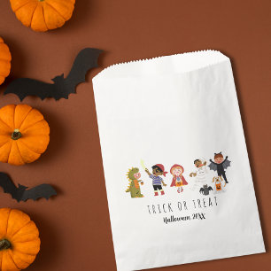 Bolsa De Papel Bastones favoritos de Halloween con traje o truco