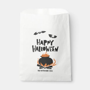 Bolsa De Papel Bats and Cauldron Feliz Halloween
