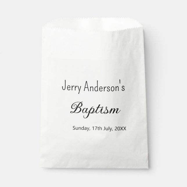 Bolsa De Papel Bautismo católico niños modernos simple QR mínimo (Anverso)