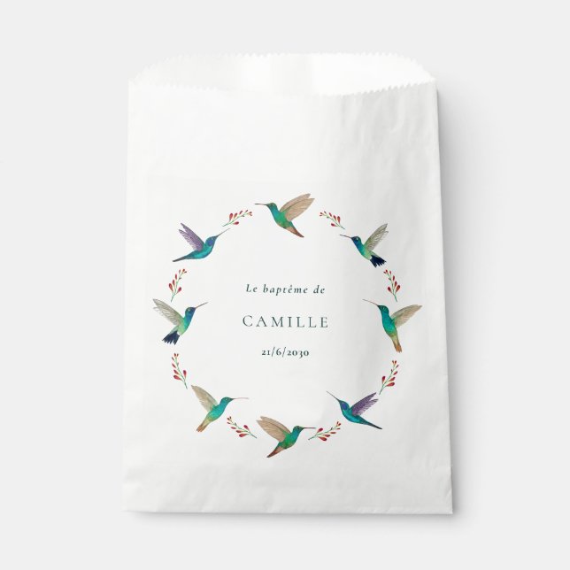 Bolsa De Papel Bautismo de colibrí (Anverso)