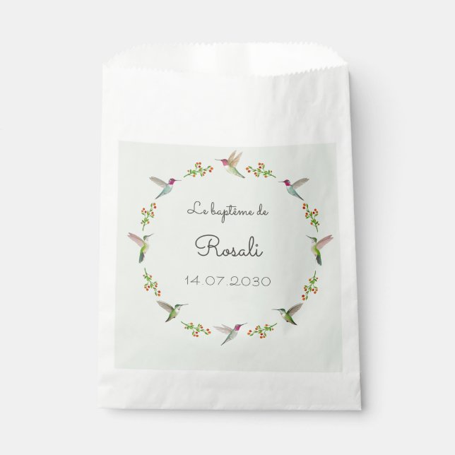 Bolsa De Papel Bautismo de colibríes de Anna (Anverso)