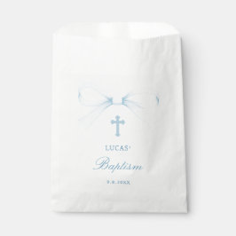 Bolsa De Papel Bautizo de lazo azul acuarela