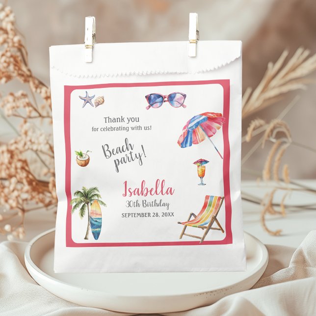 Bolsa De Papel Beach Party Tropical Summer (Subido por el creador)