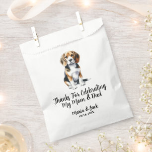 Bolsa De Papel Beagle Mascota personalizado Boda cóctel