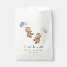 Bear Boy Chicas gemelos - 1er cumpleaños -