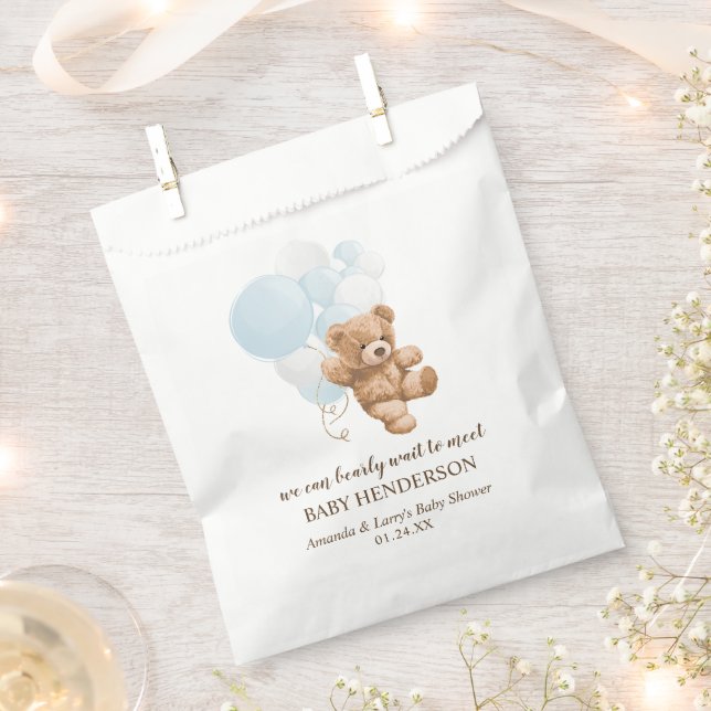 Bolsa De Papel Bearly Wait Dusty Blue Teddy Bear (Cortado)