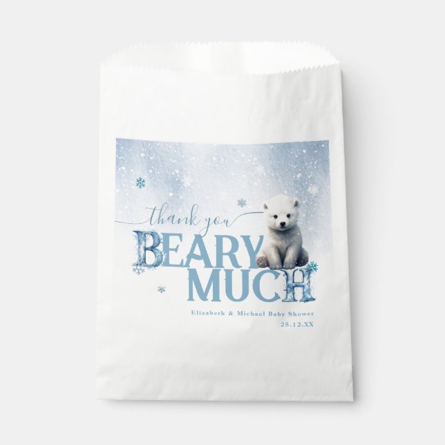 Bolsa De Papel Bearly Wait Polar Bear Winter Modern (Anverso)