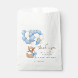 Bolsa De Papel Bearly Wait Teddy Bear Blue Balloons