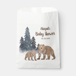 Bolsa De Papel Bears in Winter Forest Scandi Neutral Baby Shower