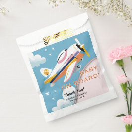 Bolsa De Papel Bebé a bordo del Baby Shower de avión moderno de a