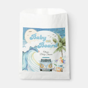 Bolsa De Papel Bebé a bordo Retro Surfing Beach Baby Shower