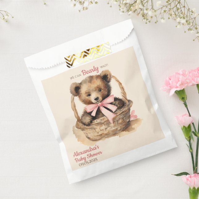 Bolsa De Papel Bebé Bear Bearly Wait Chicas Baby Shower (Sellado)