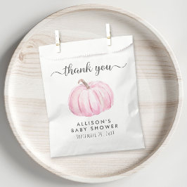 Bolsa De Papel Bebé Chica Ducha Calabaza Rosa Gracias