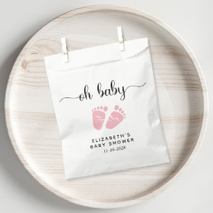 Bolsa De Papel Bebé Chica Ducha Pies De Bebé Rosa