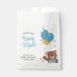 Bolsa De Papel Bebé Chorro Gracias A Beary Bastantes Globos Azule