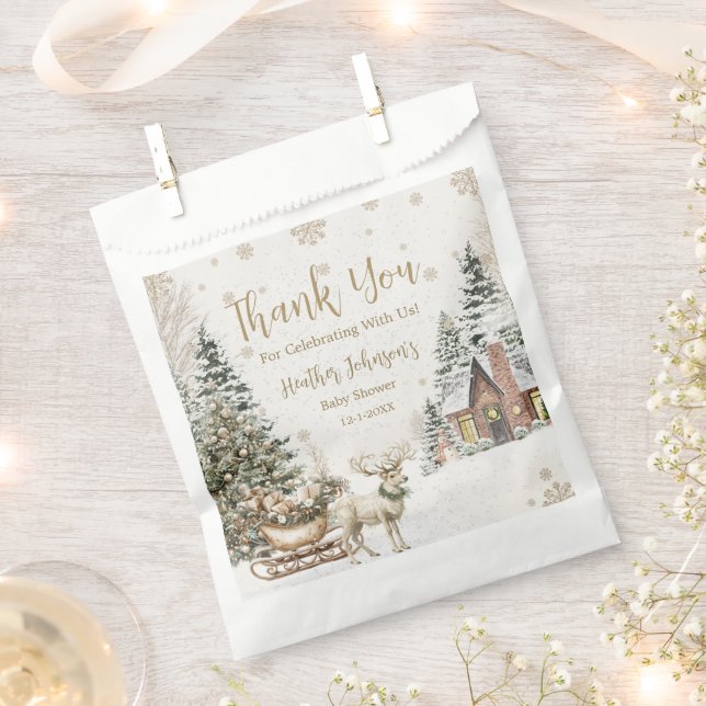 Bolsa De Papel Bebé de Invierno Está Frío, Ducha de Bebé Copos de (Cortado)
