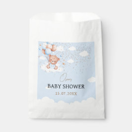 Bolsa De Papel Bebé ducha azul lindo oso de peluche