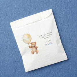 Bolsa De Papel Bebé ducha tarjeta de agradecimiento con lindo oso