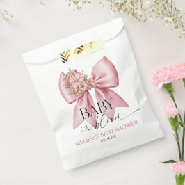 Bolsa De Papel Bebé En Bloom Baby Shower De Flor Rosa