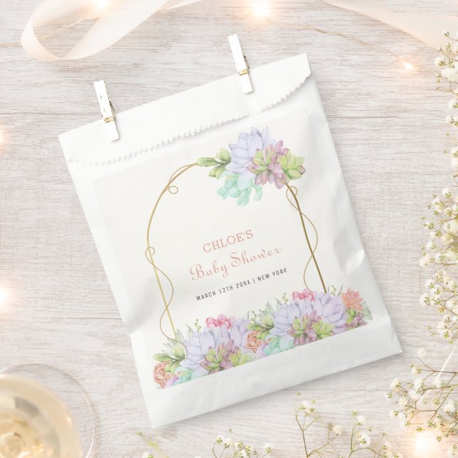 Bolsa De Papel Bebé En Bloom Boho Arch Cactus Baby Shower (Cortado)