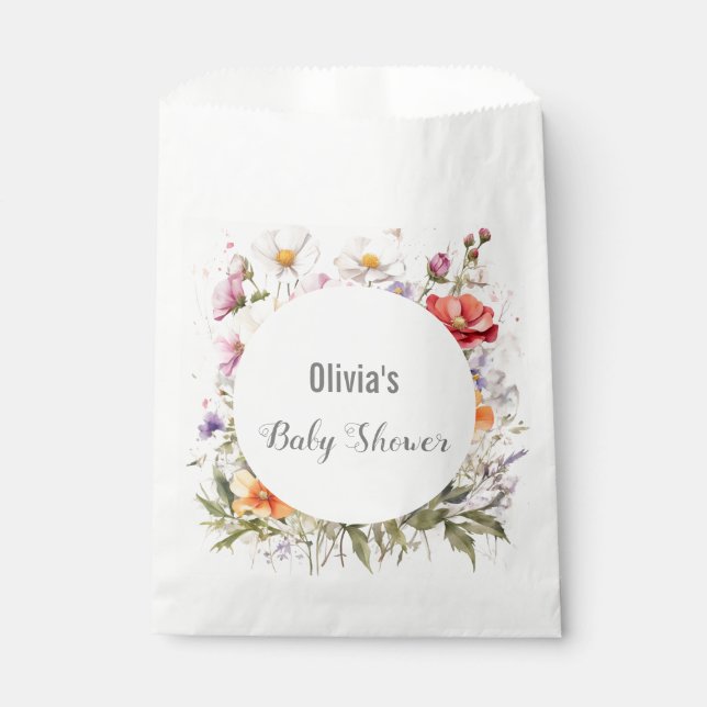 Bolsa De Papel Bebé en el Baby Shower de Flor Silvestre en Bloom
