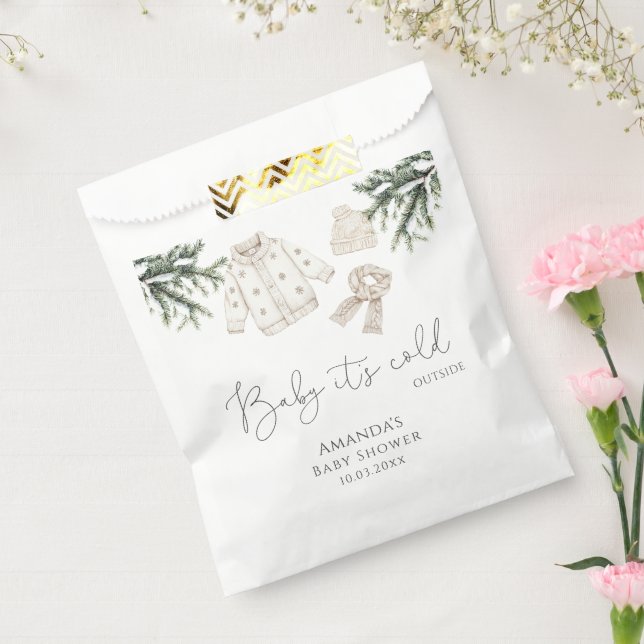 Bolsa De Papel Bebé, está frío fuera de Baby Shower (Sellado)