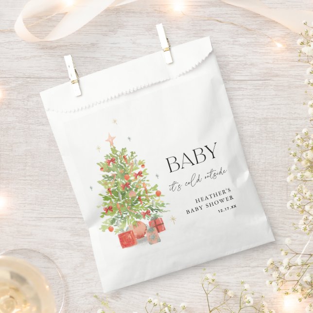 Bolsa De Papel Bebé, frío fuera de Navidades Baby Shower (Cortado)