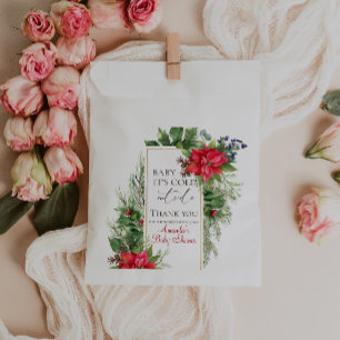 Bolsa De Papel Bebé, frío fuera del regalo Baby Shower de inviern