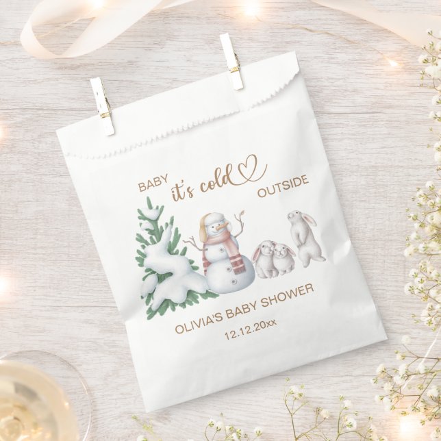 Bolsa De Papel Bebé, hace frío afuera. Baby Shower (Cortado)