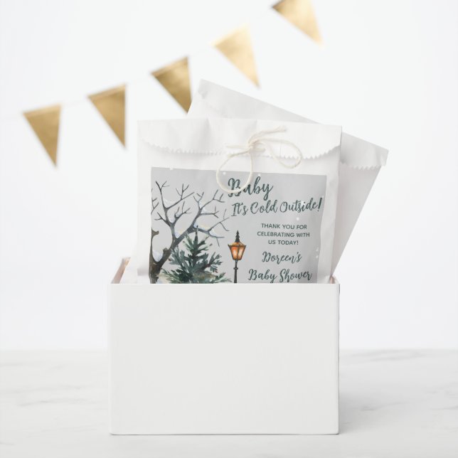 Bolsa De Papel Bebé, hace frío afuera, Baby Shower con temas de i (Fiesta)