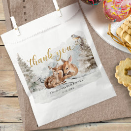 Bolsa De Papel Bebé, hace frío fuera de la tarjeta de agradecimie