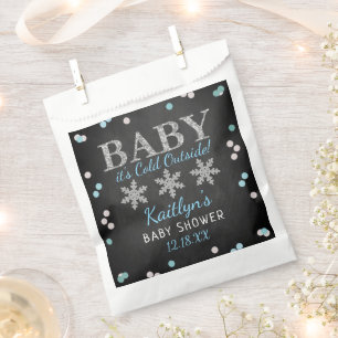 Bolsa De Papel Bebé, hace frío fuera del Baby Shower de invierno