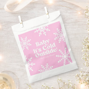 Bolsa De Papel Bebé, hace frío fuera del Baby Shower rosado de co