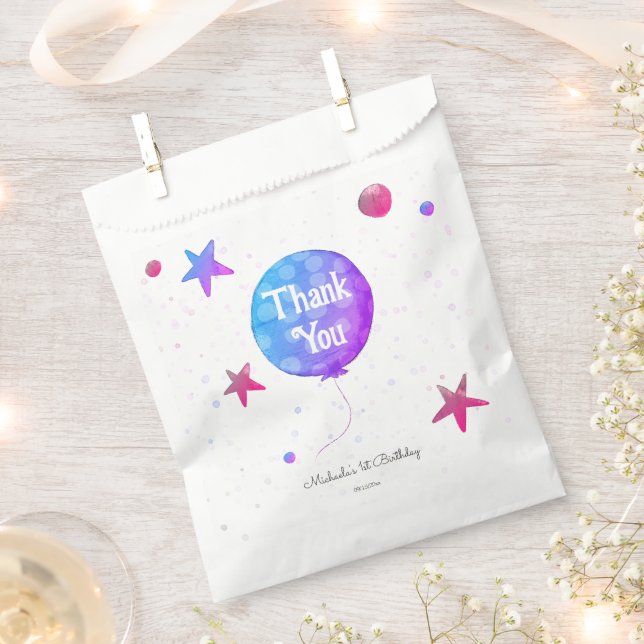 Bolsa De Papel Bebé lindo Bebé Globo 1º cumpleaños (Cortado)