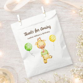 Bolsa De Papel Bebé lindo Giraffe con torta, gracias Fiesta