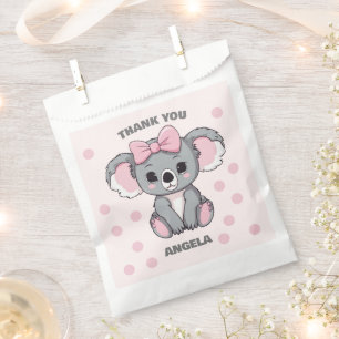 Bolsa De Papel Bebé rosa Koala Bear