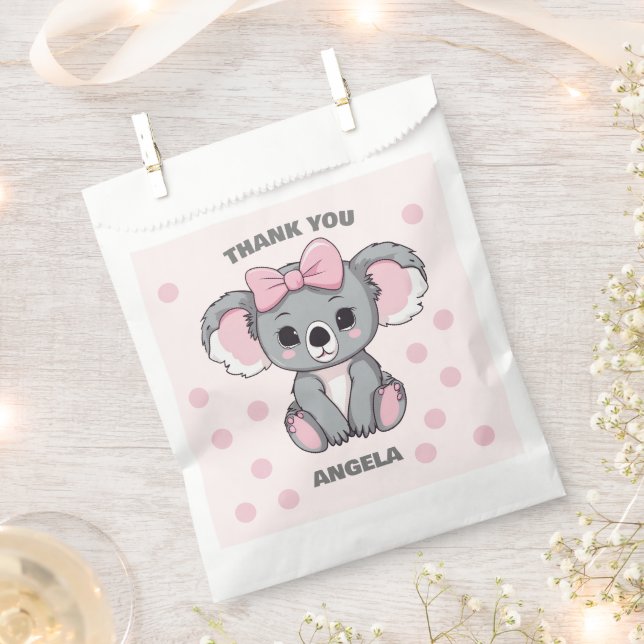 Bolsa De Papel Bebé rosa Koala Bear (Cortado)
