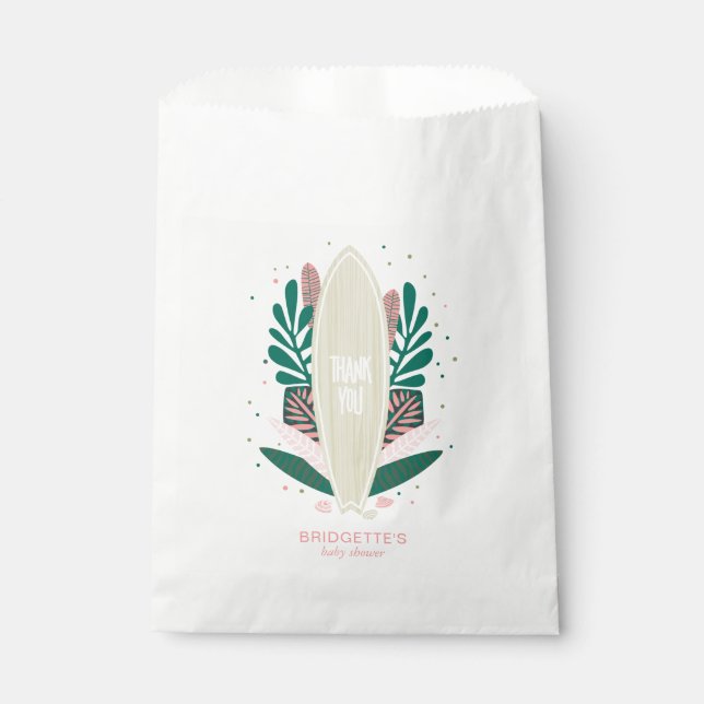 Bolsa De Papel Bebé rosa tropical a bordo (Anverso)