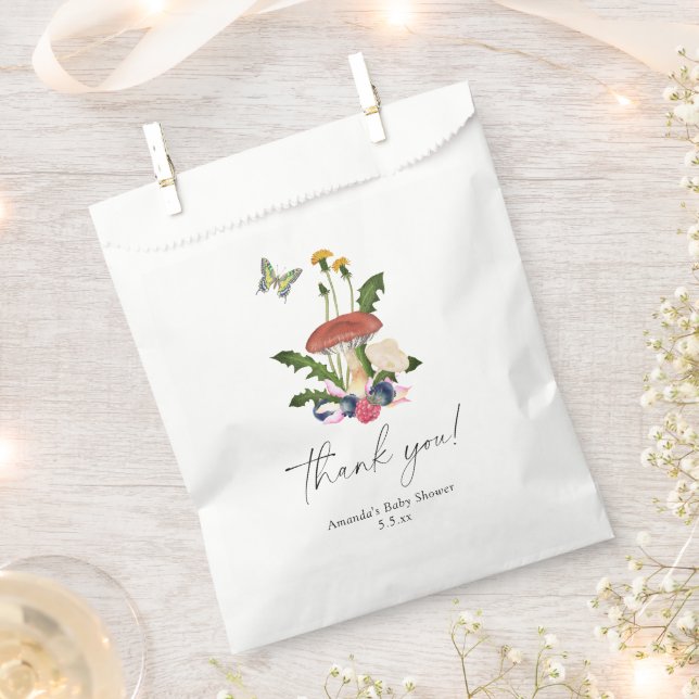 Bolsa De Papel Bebé shower de hongos gracias (Cortado)